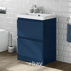 Bathroom Drawer Vanity Unit Ceramic Basin Sink Floor Standing White Sense Range
