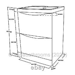 Bathroom Floor Standing 2 Drawer Gloss White 500 Vanity Unit Smile