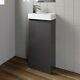 Bathroom Floor Standing 400mm Slim Vanity Unit Sink Basin Charcoal Grey White