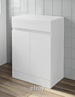 Bathroom Floor Standing Countertop Vanity Unit Gloss White 600mm 800mm