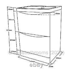 Bathroom Floor Standing Vanity Unit And Basin 700 Gloss Grey 2 Drawer Smile