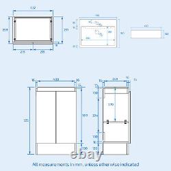 Bathroom Freestanding 450mm Basin Vanity Unit 2 doors White Flat Pack