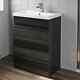 Bathroom Furniture Basin Sink Vanity Toilet Wc Unit Tall Cabinet Charcoal Grey