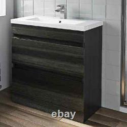 Bathroom Furniture Basin Sink Vanity Toilet WC Unit Tall Cabinet Charcoal Grey