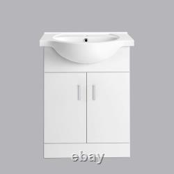 Bathroom Furniture Basin Vanity Toilet Unit Storage Laundry Cabinet Gloss White