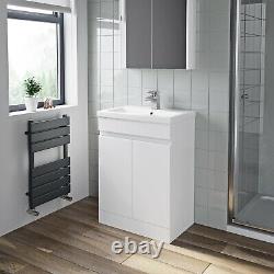 Bathroom Furniture Basin Vanity Toilet WC Unit Tall Wall Cabinet White Gloss