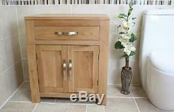 Bathroom Furniture Solid Oak Vanity Cabinet Cupboard Storage Unit 700mm