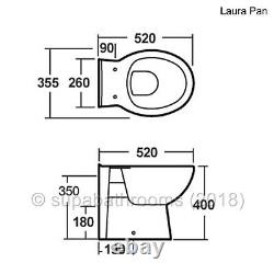 Bathroom Furniture Suite 1050 Vanity Unit White Basin WC Toilet Back to Wall