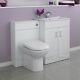 Bathroom Furniture Suite Vanity Unit & Wc, Square Design White Hi-gloss Turin