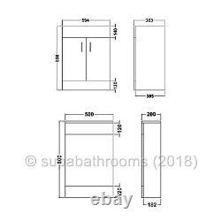 Bathroom Furniture Suite Vanity Unit & WC, Square Design White Hi-Gloss Turin