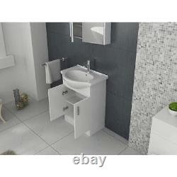 Bathroom Furniture Vanity Basin Cabinet Storage Sink Unit Gloss White 550mm