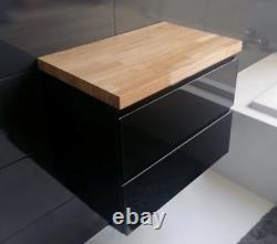 Bathroom Furniture Vanity Unit Basin Sink Wall Hung Soft Close WHITE/BLACK