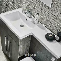 Bathroom Grey Vanity Furniture Basin Back To Wall Toilet Combination Unit