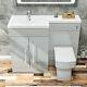 Bathroom Grey Vanity Unit Sink Cabinet Left Hand Basin Storage With Wc Toilet