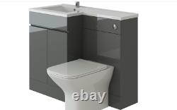 Bathroom LH & RH Combination Vanity Unit & Basin 1100mm Anthracite Neptune