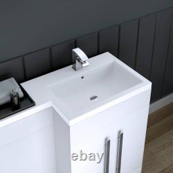 Bathroom RH Sink Basin L-Shape Vanity Unit Toilet Combined Furniture Cabinet UK