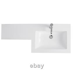 Bathroom RH Sink Basin L-Shape Vanity Unit Toilet Combined Furniture Cabinet UK