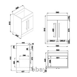 Bathroom RH Sink Basin L-Shape Vanity Unit Toilet Combined Furniture Cabinet UK