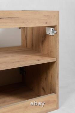 Bathroom Set with 2-Shelf Cabinet Vanity Unit and 80cm Basin in Craft Oak