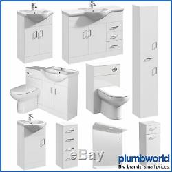 Bathroom Sink Cabinet Vanity Unit White Basin Storage Furniture Door Sink Toilet