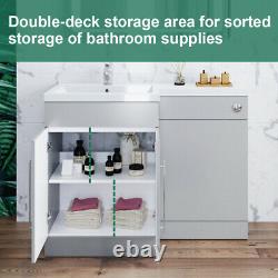 Bathroom Sink Unit and Toilet Vanity Cabinet Storage Close Coupled WC Furniture