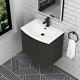Bathroom Sink Vanity Unit 2-door 600mm Hale Black Curved Basin Black Handle
