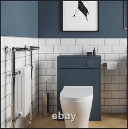 Bathroom Sink Vanity Unit 600mm Traditional Storage Cabinet Blue Ash WC Unit