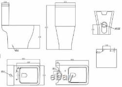 Bathroom Suite 1700mm Straight Bath Close Coupled Toilet WC Basin Vanity Unit