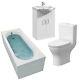 Bathroom Suite Bath 1700 Single Ended Straight Basin Sink Vanity Unit Toilet Wc