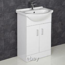 Bathroom Suite Bath 1700 Single Ended Straight Basin Sink Vanity Unit Toilet WC