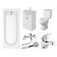 Bathroom Suite Bath Vanity Unit Sink Toilet Set & Mixer Taps 1600mm Furniture