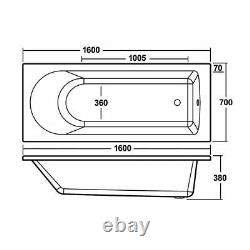 Bathroom Suite Bath Vanity Unit Sink Toilet Set & Mixer Taps 1600mm Furniture