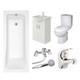 Bathroom Suite Bath Vanity Unit Sink Wc Set Sophia Single Ended 1700 Furniture