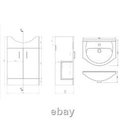 Bathroom Suite Bath Vanity Unit Sink WC Set Sophia Single Ended 1700 Furniture