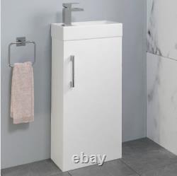 Bathroom Suite Close Coupled Toilet & Cloakroom Vanity Unit Basin Compact White