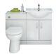 Bathroom Suite Combined Bath Vanity Unit Sink Toilet Set White 1148mm Furniture