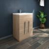 Bathroom Suite Combined Furniture L Shape Vanity Unit Basin Sink Toilet Wc Oak