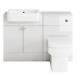 Bathroom Suite Combined Furniture Vanity Unit Sink Toilet Wc Set & Btw White