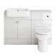 Bathroom Suite Combined Furniture Vanity Unit Sink Toilet Wc Set Btw White