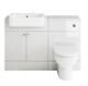Bathroom Suite Combined Furniture Vanity Unit Sink Toilet Wc Set Btw White Gloss