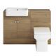 Bathroom Suite Combined Furniture Vanity Unit Sink Toilet Wc Set Harper Btw Oak