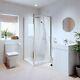 Bathroom Suite Pivot Shower Enclosure Vanity Unit Basin Sink Toilet Wc 760mm