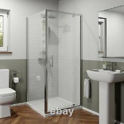 Bathroom Suite Pivot Shower Enclosure Vanity Unit Basin Sink Toilet WC 760mm