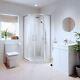 Bathroom Suite Quadrant Shower Enclosure Vanity Unit Basin Sink Toilet Wc 800mm