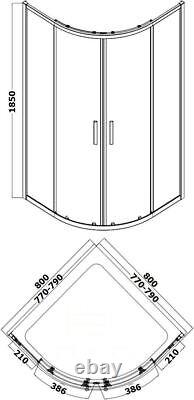 Bathroom Suite Quadrant Shower Enclosure Vanity Unit Basin Sink Toilet WC 800mm