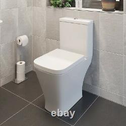 Bathroom Suite Toilet WC 600mm Vanity Unit Basin Sink Grey Modern Cloakroom