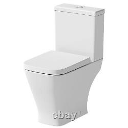 Bathroom Suite Toilet WC 600mm Vanity Unit Basin Sink Grey Modern Cloakroom