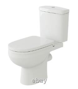 Bathroom Toilet Basin Set White Vanity Sink Close Coupled WC Set