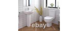 Bathroom Toilet Basin Set White Vanity Sink Close Coupled WC Set