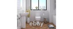 Bathroom Toilet Basin Set White Vanity Sink Close Coupled WC Set